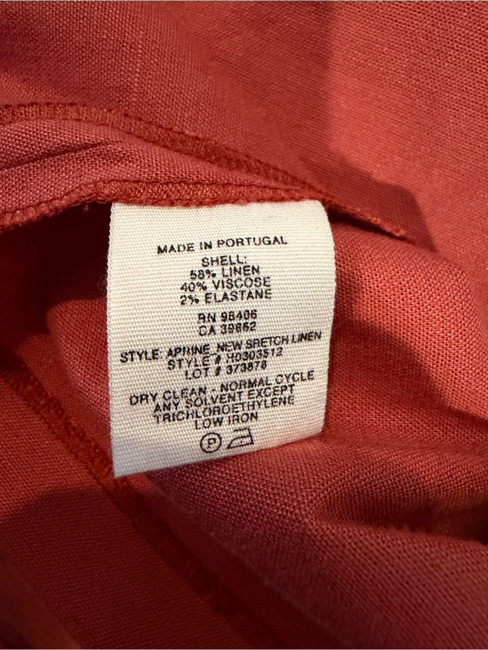 Theory Aprine Off Shoulder Linen Blend Top Medium Coral Pink Zip Back - Picture 7 of 7